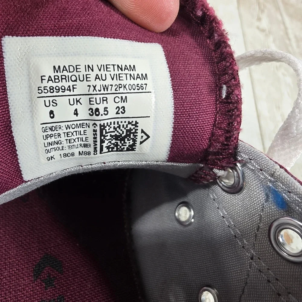 Converse Chuck Taylor All Star Madison Maroon Burgundy‎ Low Top Sneakers 558994F